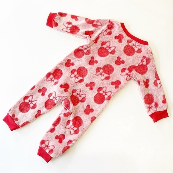 Disney Minnie Mouse fleece zip up baby jumpsuit - Picture 2 of 3